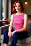 Fitted Seersucker Woven Blouse Sleeveless Boat Neck Casual Style Modern Style for Use - 2