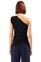 Women's One-Sleeve Detailed Asymmetrical Cut Knitted Blouse Quality Stylish Comfortable Modern Elegant Casual - 4
