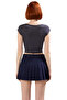 Crew Neck Fitted Crop Knitted Blouse Viscose Rib Summer Professional Look Special Design - 4
