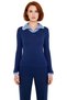 Women's Viscose Ribbed Woven Detailed Polo Neck Long Sleeve Blouse Quality Stylish Comfortable Modern Elegant - 3