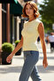 Women's Viscose Rib Fitted Blouse Daily Summer Comfortable Cut Special Design Distinguished Material