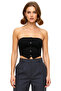 Strapless Bodycon Crop Blouse Woven Fabric Casual Chic Trend Design Long Lasting - 3
