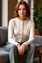 Women's Crew Neck Buttoned Stretchy Knitted Crop High-Quality Stylish Comfortable Modern Elegant Casual - 2
