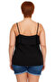 Women's Plus Size V-Neck Thin Strap Woven Flounce Blouse Ideal for Casual Cool Comfort Style - 4
