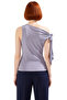 Asymmetric Collar Tie Detail Fitted Knitted Blouse Summer Casual Long Lasting Quality Craftsmanship - 4