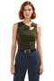Fitted Sleeveless Knitted Blouse Asymmetrical Neckline Casual Style Professional Look Modern Stylish - 3
