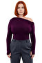 Women's Asymmetrical Neckline Shirred Sandy Woven Polyester Blouse Suitable for Daily Wear Long Sleeve - 3