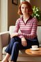 Young Girl Fitted Polo Neck Striped Long Sleeve Knitted Quality Stylish Comfortable Modern Elegant - 2