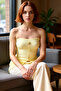 Women's Bodycon Strapless Ottoman Knitted Blouse Button Detail Flexible Structure Quality Stylish Comfortable - 2