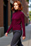 Women's Fitted Turtleneck Long Sleeve Basic Silhouette Stretchy Knitted Blouse Casual with Cool & Comfort Style