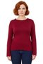 Women's Crew Neck Ribbed Detailed Spanish Sleeve Viscose Rib Plus Size Blouse Quality Stylish - 3