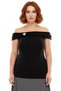 Carmen Collar Brooch Detailed Knitted Plus Size Top Clothing Women's Quality Stylish Comfortable Modern Elegant Casual - 3