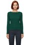 Women's Fitted Red Boat Neck Long Sleeve Stretch Fabric Combed Cotton Single Jersey Blouse Ideal for Everyday Outfits - 3
