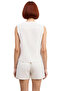 Summer Linen Blend Crew Neck Blouse Comfortable Casual Style Premium Quality Professional Look - 4