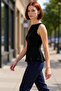 Women's Crew Neck Fitted Micro Knitted Blouse Summer Collection Durable Material Carefully Selected