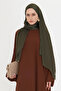 Khaki Plain Classic Shawl Turlu Polyester Luxury Janjan 202126_09 - 4