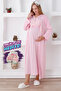 Long Sleeve Maternity Nightgown & Robe Set / Lace Trimmed Bust and Buttons / Slippers and Crown Gift