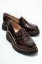Brown Genuine Leather Casual Flat Women's Loafer