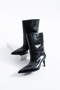Crista Women's Daily Heeled Boots Black Crocodile - 4