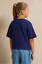 Girls Navy Floral Print T-Shirt - 3