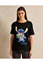 Women Black Printed T-Shirt