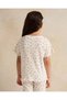 Girls Ivory Flower Print T-Shirt - 3