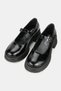 Women's Black Patent Leather Genuine Natural Leather Size 36-41 Buckle Thick Heel Mary Jane Shoes - 3