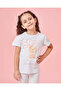 Girls Blue Teddy Placement Print T- Shirt