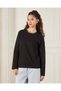Girls Senior Black Solid T-Shirt