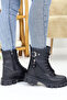 Women's Lace-Up Zippered Buckle Thick Sole Boots Winter Waterproof 504