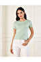 Women Green Plain T-Shirt