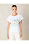 Women White Embroidered T-Shirt