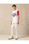 Senior Boys White Over Size NY Giants T-Shirt - 2