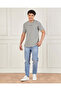 Men Grey Striped T-Shirt - 2