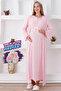 Maternity Morning Gown Nightgown Set / Buttoned and Lace Detailed / Slippers and Crown Gift