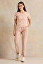 Women Pink Basic V-Neck T-Shirt - 2