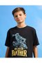 Senior Boys Black Black Panther Print T-Shirt - 4