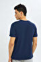 Navy V-Neck Regular Fit T-Shirt - 3