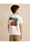 Boys White Printed T-shirt - 3