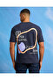 Men Navy Terry Printed T-Shirt - 3