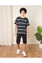 Senior Boys Black Striped T-Shirt - 2