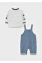 Baby Boy Teddy Bear Detailed Denim Salopet Suit - 2