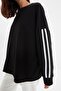 Siyah Şerit Detaylı Oversize/Geniş Kalıp İnce Örme Sweatshirt TWOAW22SW1258 - 4