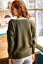 Women's Khaki Collar Lace Knitwear Blouse BLZ-19001605 - 7
