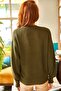 Women's Khaki Button Cardigan HRK-19000046 - 6