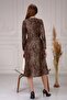 Women's Double Breasted Leopard Pattern Brown Dress - 6
