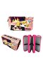 Pencil Case Anime Manga K-pop Blackpink Organizer Pencil Case Vegan Leather Three Compartment Pen Holder -pink