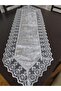 Runner Velvet Fabric Lace Edge Gray Color 40x135cm - 2