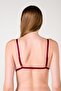 Women's Claret Red Covered Lace Front Clip Bralette - 3