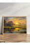 Village House at Sunset One Piece Wooden Framed Painting - 2